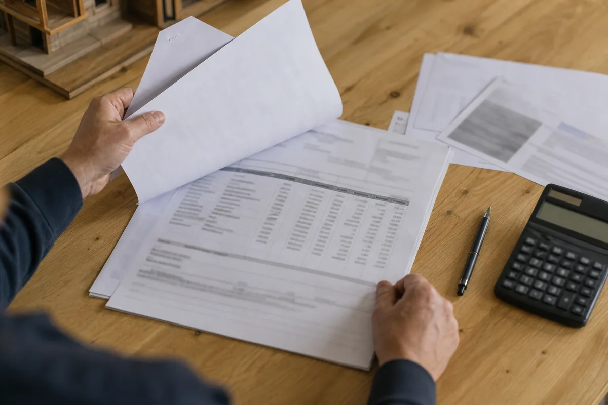 Devis détaillé et attestations d&rsquo;assurance posés sur une table avant des travaux de chauffage